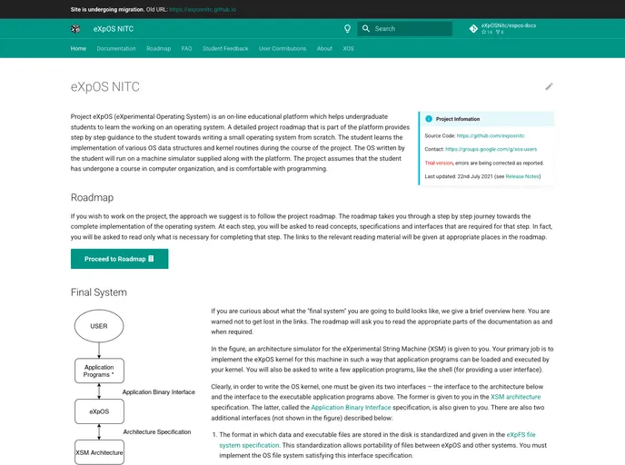 screenshot of Expos Docs