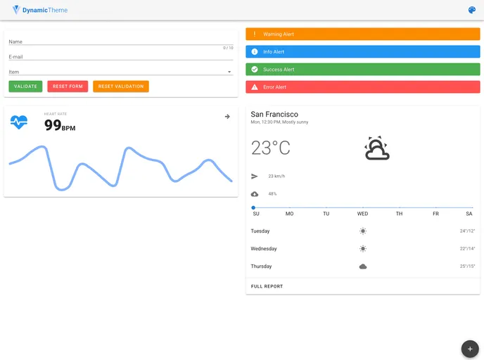 screenshot of Vuetify Dynamic Theme