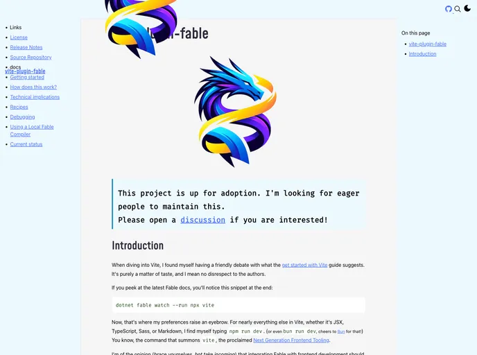 screenshot of Vite Plugin Fable