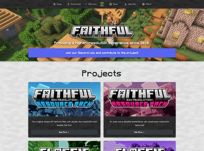 screenshot of Website