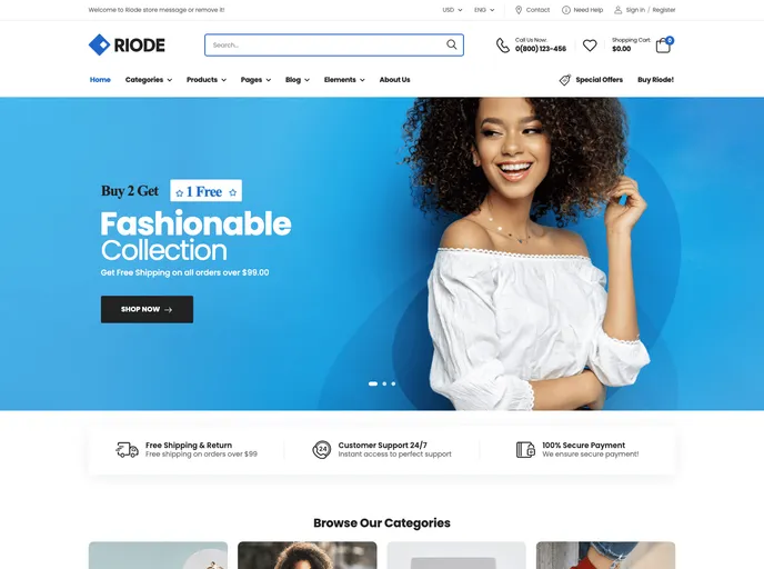screenshot of React Nextjs Riode