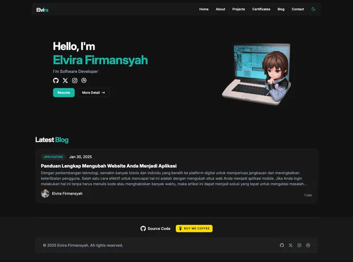 screenshot of Elvirafimansyah.github.io
