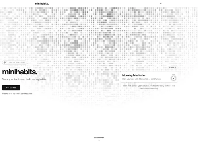 screenshot of Minihabits Web