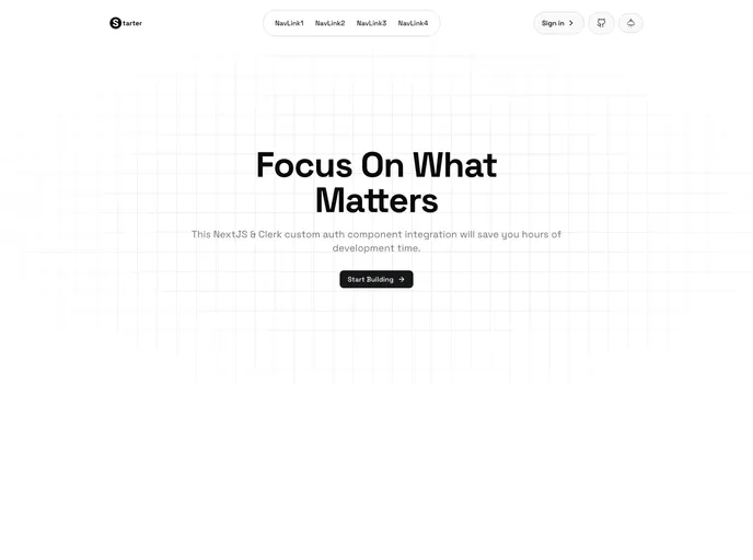 Next Shadcn Clerk Starter screenshot