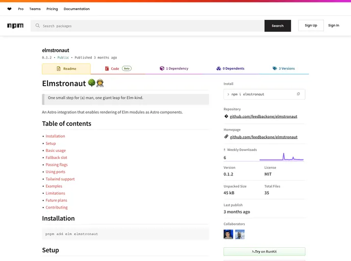 screenshot of Elmstronaut