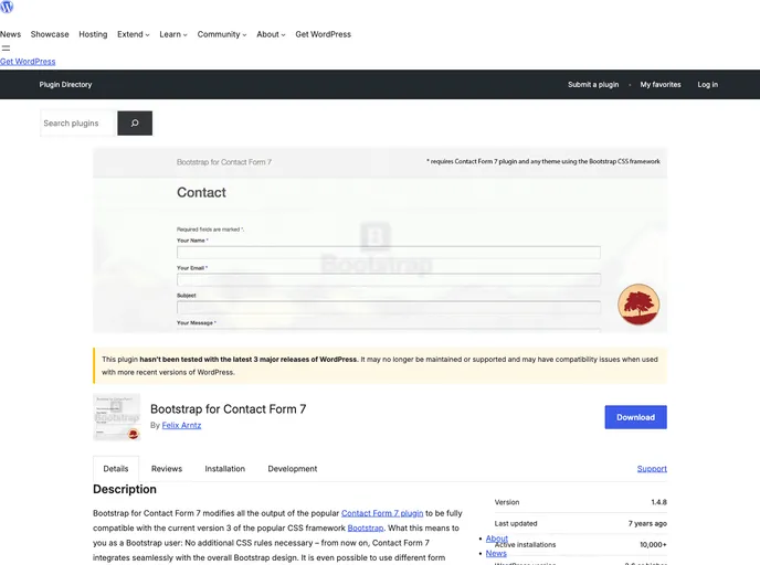 screenshot of Bootstrap For Contact Form 7