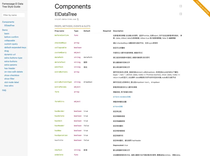 screenshot of El Data Tree