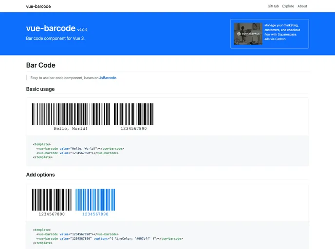 Vue Barcode