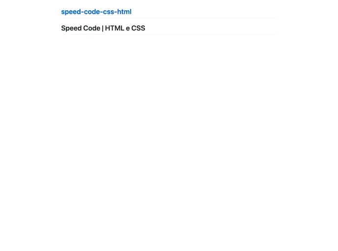 screenshot of Speed Code Css Html