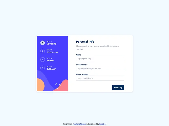 screenshot of Advance Multi Step Form