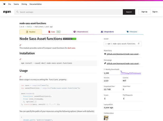 screenshot of Node Sass Asset Functions
