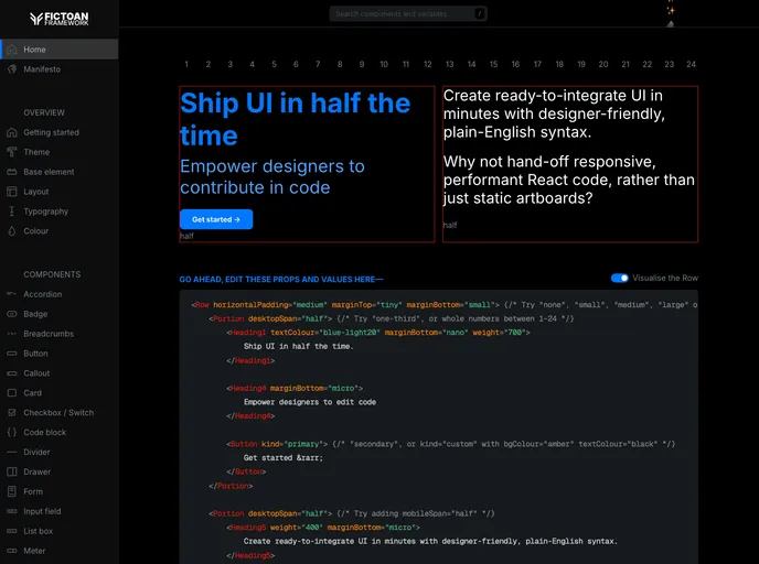 screenshot of Fictoan React