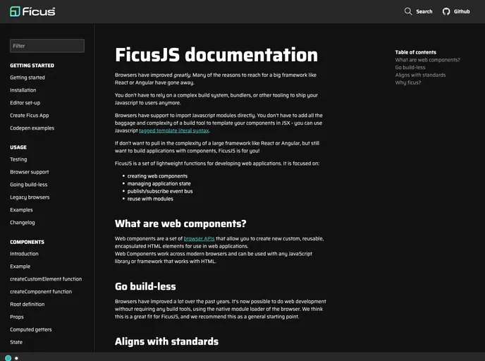 screenshot of Ficusjs