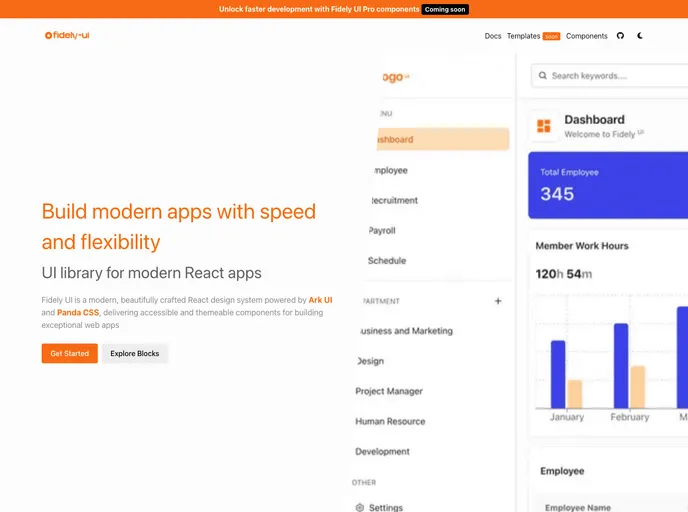Fidely UI screenshot
