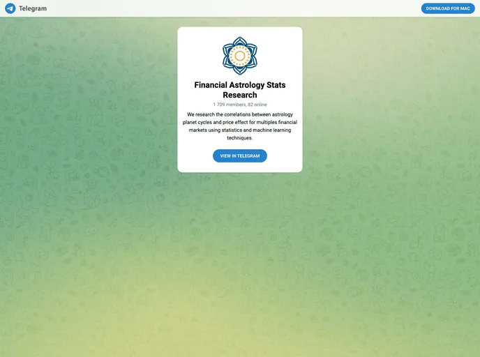 screenshot of Financial Astrology Machine Learning