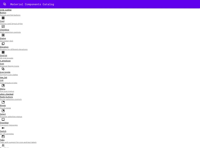 screenshot of Angularjs Mdc