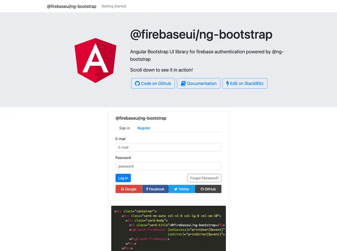 screenshot of Ng Bootstrap