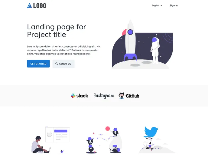 screenshot of Landing Template