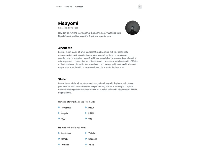 screenshot of Portfolio Template