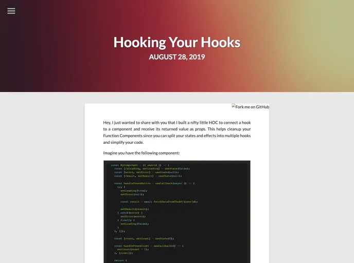 React Hook Hooked screenshot