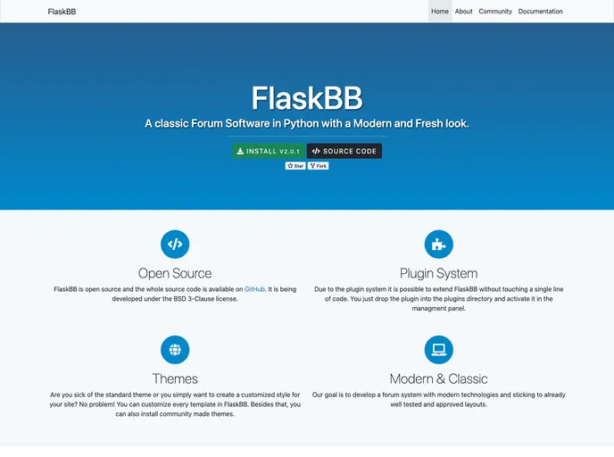 screenshot of Flaskbb