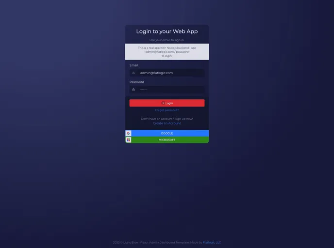 screenshot of Light Blue React