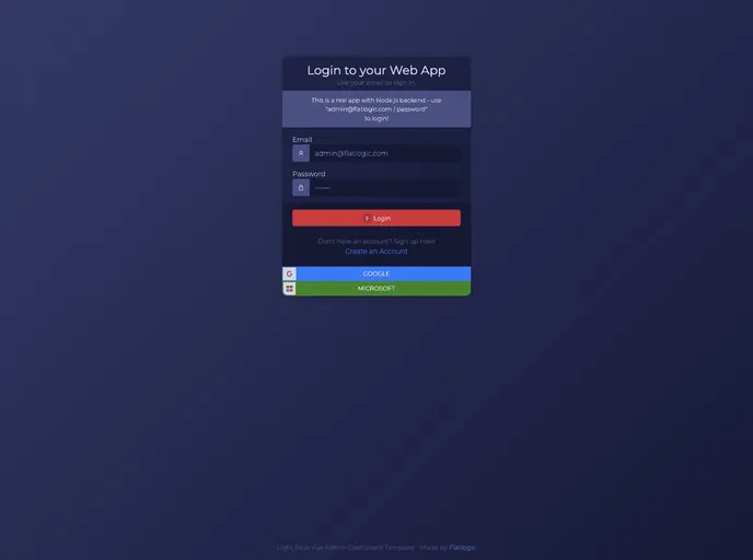 screenshot of Light Blue Vue