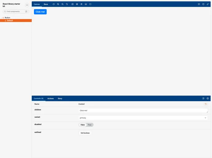 React Library Builder screenshot