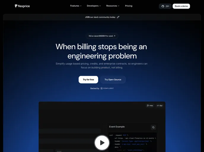 screenshot of Flexprice