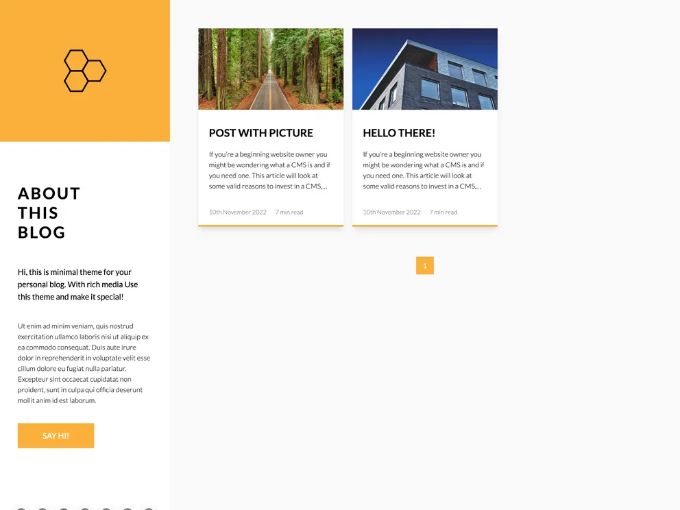 screenshot of Flotiq Gatsby Blog 2