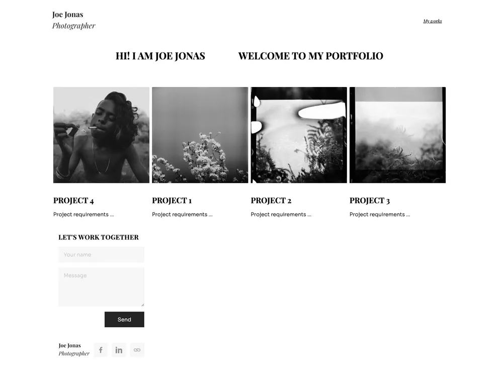 screenshot of Flotiq Gatsby Portfolio 1