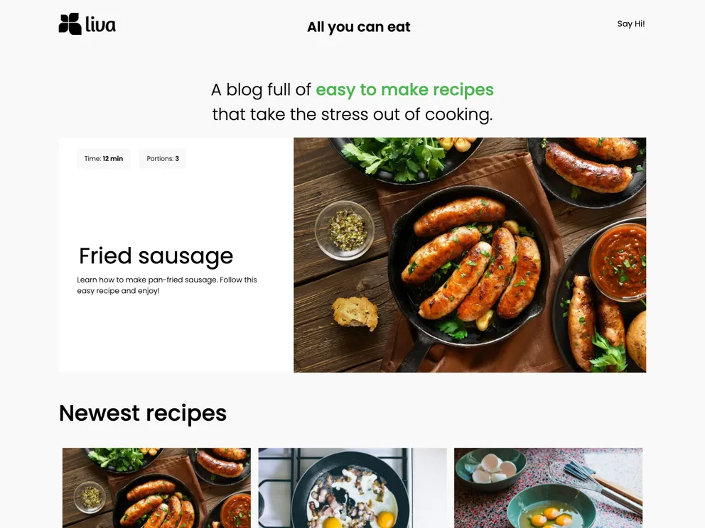 screenshot of Flotiq Gatsby Recipe 2