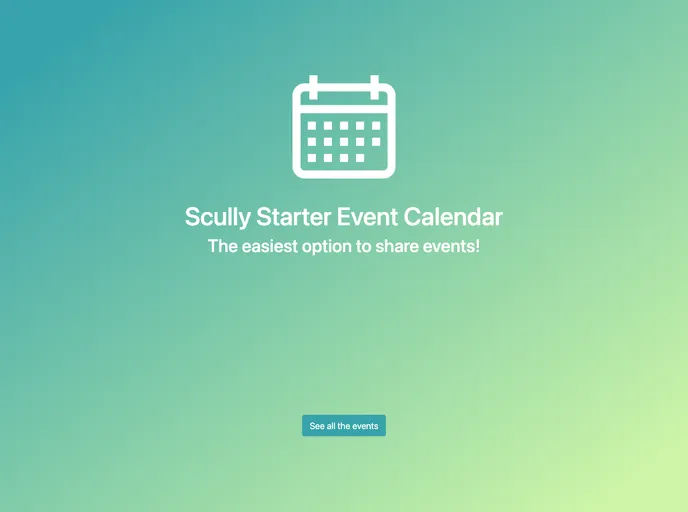 screenshot of Scully Event Calendar Starter