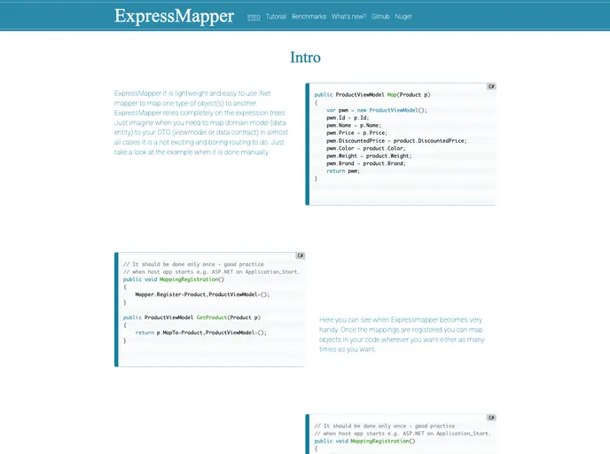 screenshot of ExpressMapper