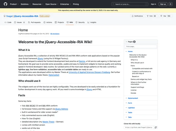 screenshot of JQuery Accessible RIA