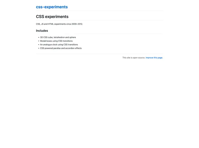 screenshot of Css Experiments