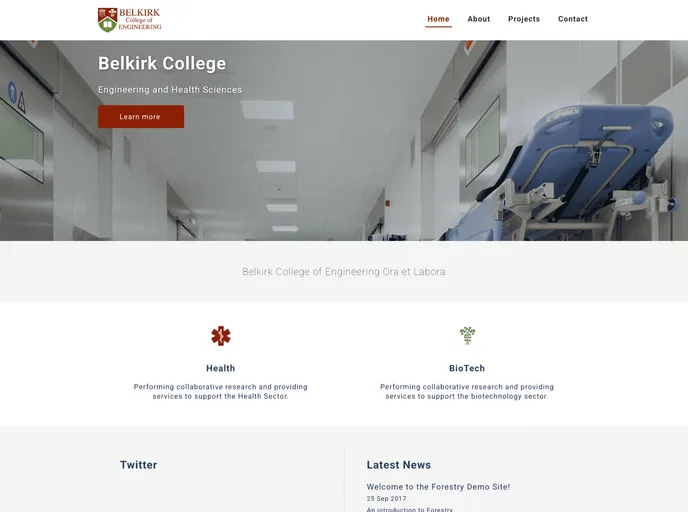 screenshot of Belkirk Jekyll Demo