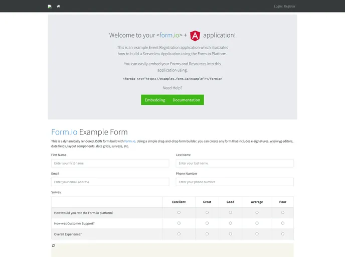 screenshot of Angular App Starterkit