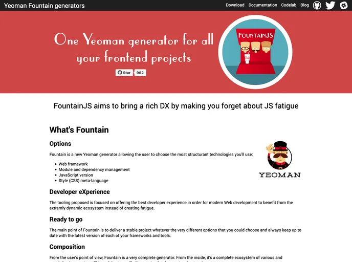screenshot of Generator Fountain Webapp