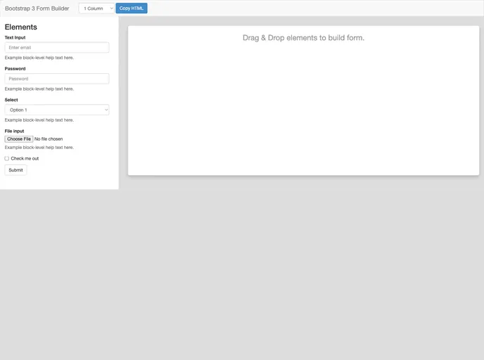 screenshot of Bootstrap Form Builder