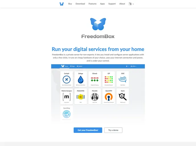 screenshot of FreedomBox