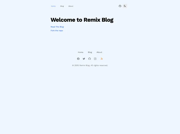 screenshot of Remix Blog