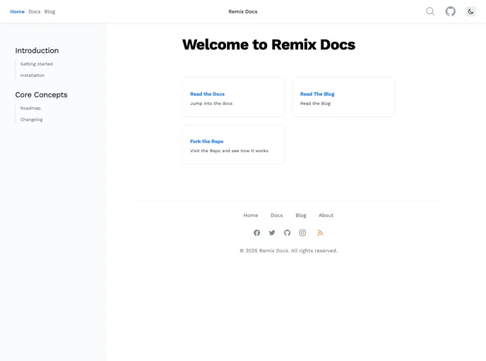 screenshot of Remix Docs