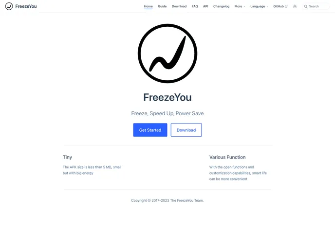 screenshot of Website