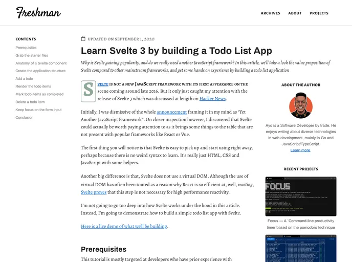 screenshot of Svelte Todo App