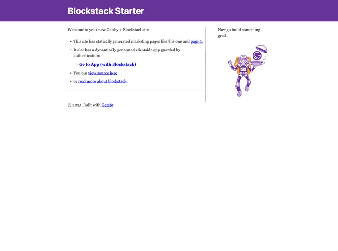 screenshot of Gatsby Starter Blockstack