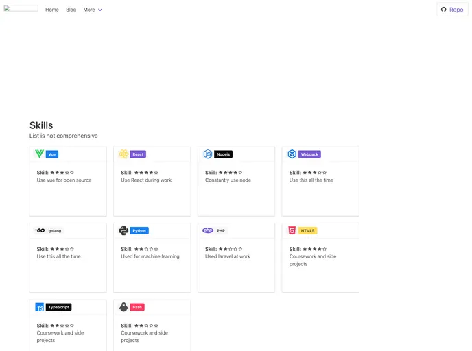 screenshot of Gridsome Starter Buefy