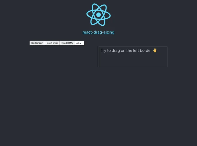 React Drag Sizing screenshot