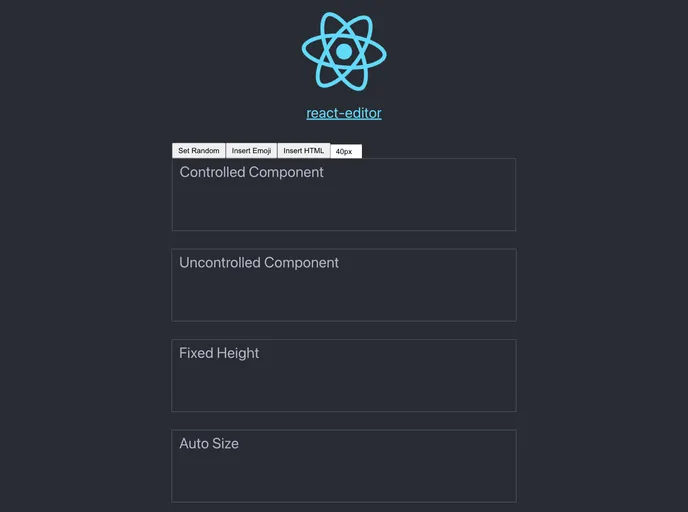 React Editor screenshot