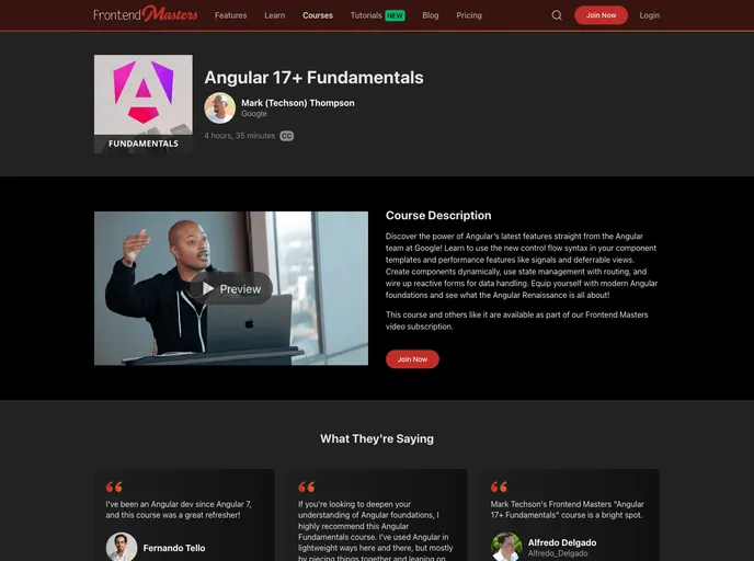 screenshot of Angular Components